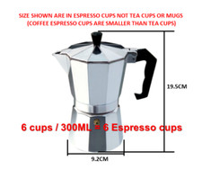 Italian Espresso Maker 1, 2, 3, 6 & 9 Cup Stove Top Coffee Percolator Moka Pot