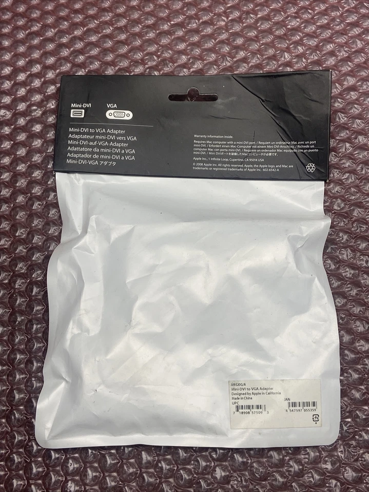 NEW - Genuine Apple Mini-DVI to VGA Adapter M9320G/A - Image 2 of 4