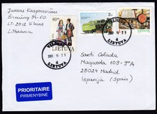 LITAUEN 2003 Umlaufbrief mit gebrauchten Marken Michel-Nr. 538-789-795