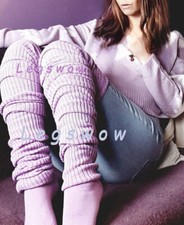 69" Long Loose Thigh High Slouch Socks Over Knee Japanese School Girl Cable Knit