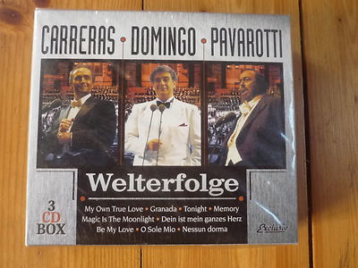 Welterfolge : Luciano Pavarotti, Jose Carreras, Placido Domingo 3CD-BOX OVP