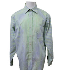 Brooks Brothers Non Iron Men's Size 16-4/5 Green Cotton Long Sleeve Dress Shirt