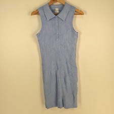 Anko womens dress size 12 bodycon blue crepe knit sleeveless collar 072526