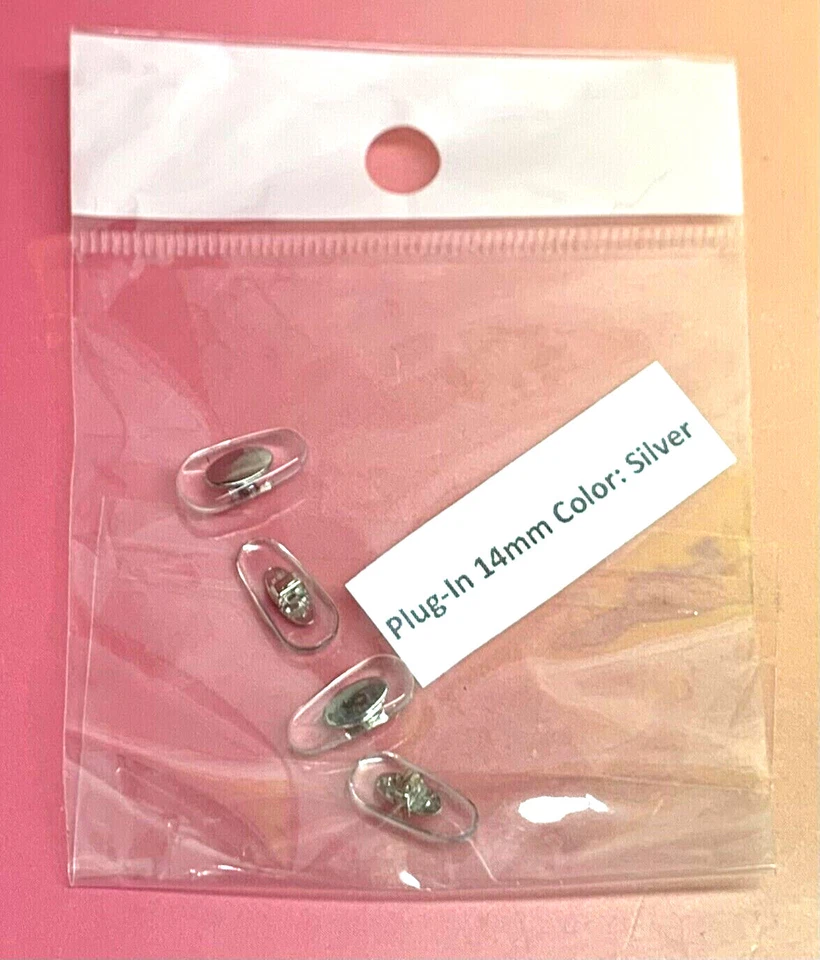 😎 2 pares: almohadillas nasales enchufables de 14 mm para Ray Ban núcleo plateado Foto 3 de 4