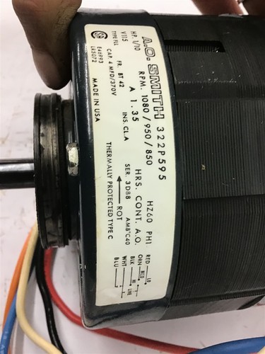 Packard 70429 1/10 HP 1080/950/850 Rpm 3 Speed 115 volts 1.35 Amps Single Phase - Afbeelding 8 van 9