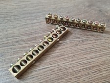 2 X Brass Bus Bar Terminal Block With 10 X Connections Per Block