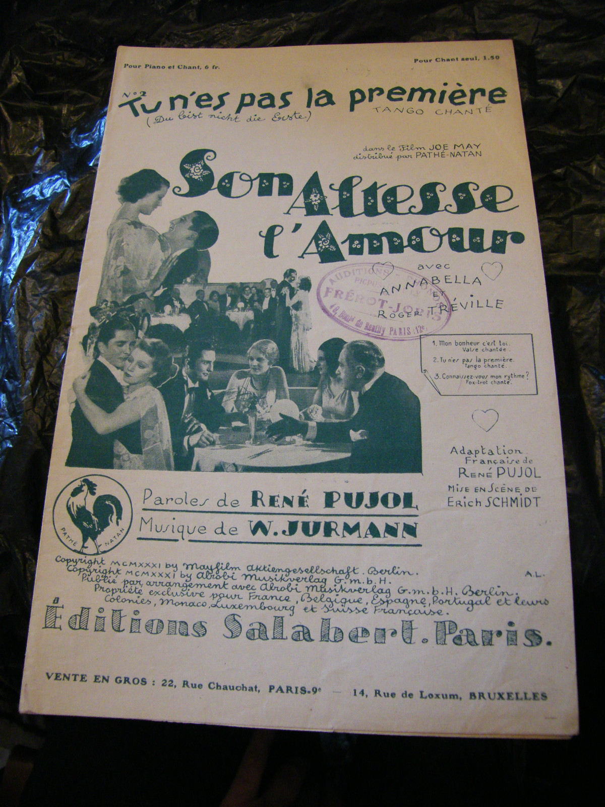 Partition You Are Not The First Your Highness Love Jurmann Music Sheet 1931