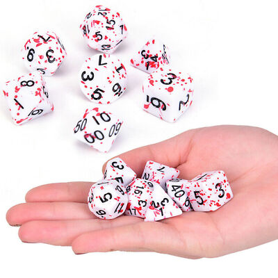 7Pcs Polyhedral Games Dice Multi Sides W??rfel f??r Brettspiel Bloody