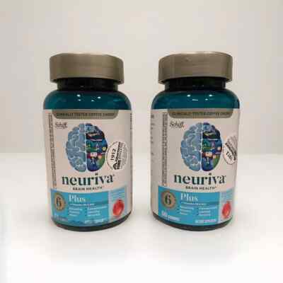 TWO BOTTLES Neuriva Plus Brain Support Supplement - 50 Gummies ea - Exp 10/2025