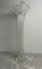 Art Glass Vase Jack in the Pulpit Calla Style Lily Clear Twisted 