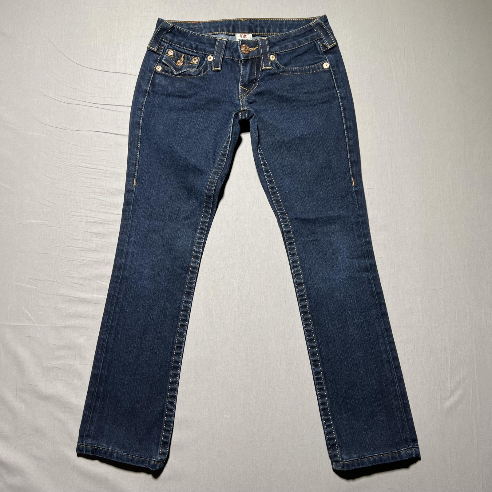 True Religion Billy Jeans Womens 24 Bootcut Denim USA Flap Pockets Dark wash