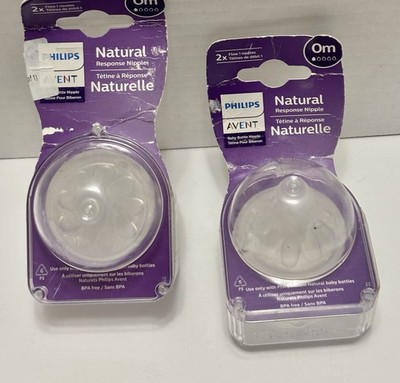 New 4 Pack - Philips Avent Natural Response Nipple Flow 2 - 0 M. Sealed