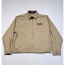 King Louie Vintage Tan Workwear Jacket XL Made in USA IMI Farmington NM Zip Up