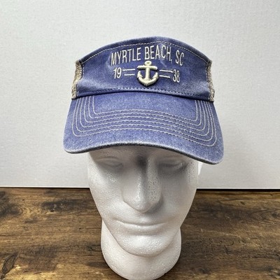 Myrtle Beach SC Visor Hat Anchor Beach Blue Adjustable Blue Jean Nautical ￼