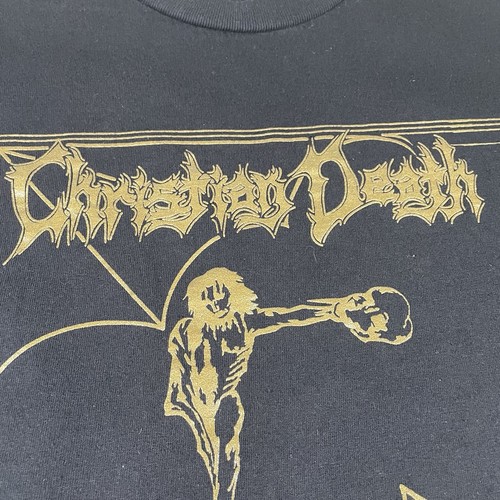 T-shirt Y2K Christian Death adatta solo L teatro del dolore grafica uomo nero rock - Foto 11 di 14