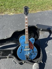 Gretsch G2420T Streamliner Hollow Body Bigsby Rivera Fairline Blue Elect. Guitar