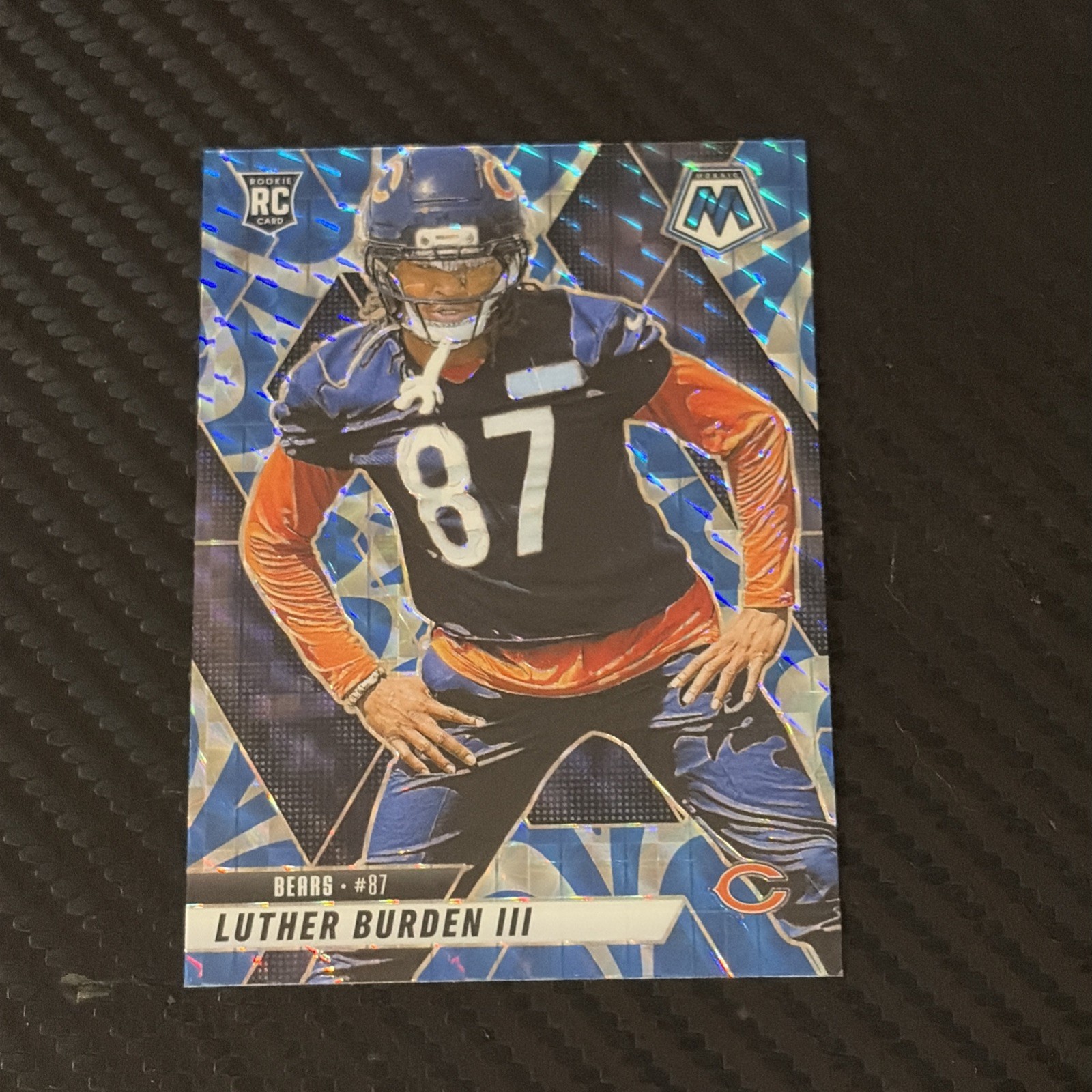 2025 Panini Mosaic - Luther Burden iii Reactive Blue #383 - Chicago Bears RC