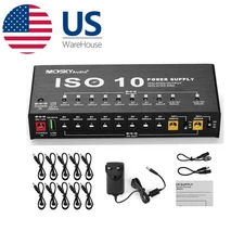 Mosky ISO 10 Isolated Output Guitar Bass Effect Pedal Power Supply 9V 12V 18V US