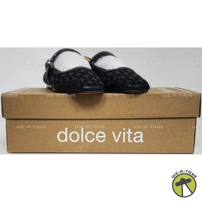 Dolce Vita Women's Rodni Eyelet Perf Black Leather Size 6 Medium