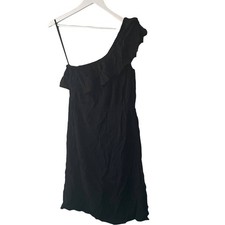 Old Navy 100% Rayon One Shoulder Frill Sleeve Elastic Waist Dress - M Tall