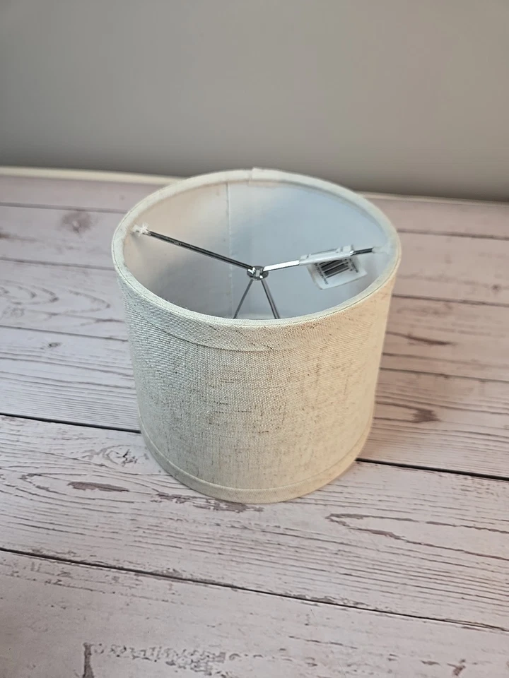 Lamp Shade Allen And Roth Drum Clip On XS Light Gray Fabric 5"x5.75"x4.5" - Image 2 of 4
