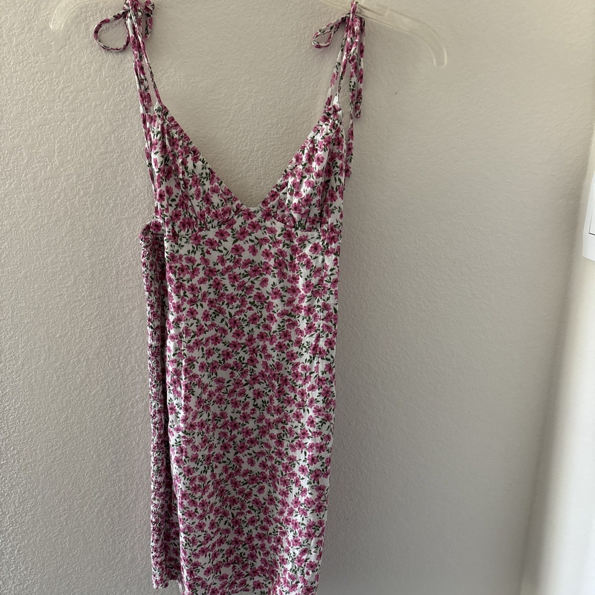 Skylar + Madison Womens Small Mini Dress Haulter Pink Floral Boho