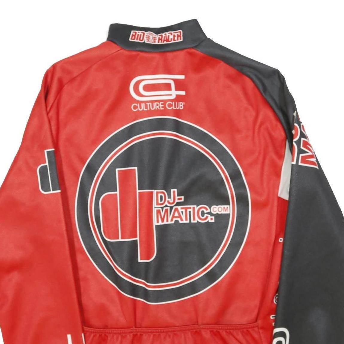 BIORACER Mens Black & Red Graphic Cycling Jersey M Long Sleeve Zip Neck image 4