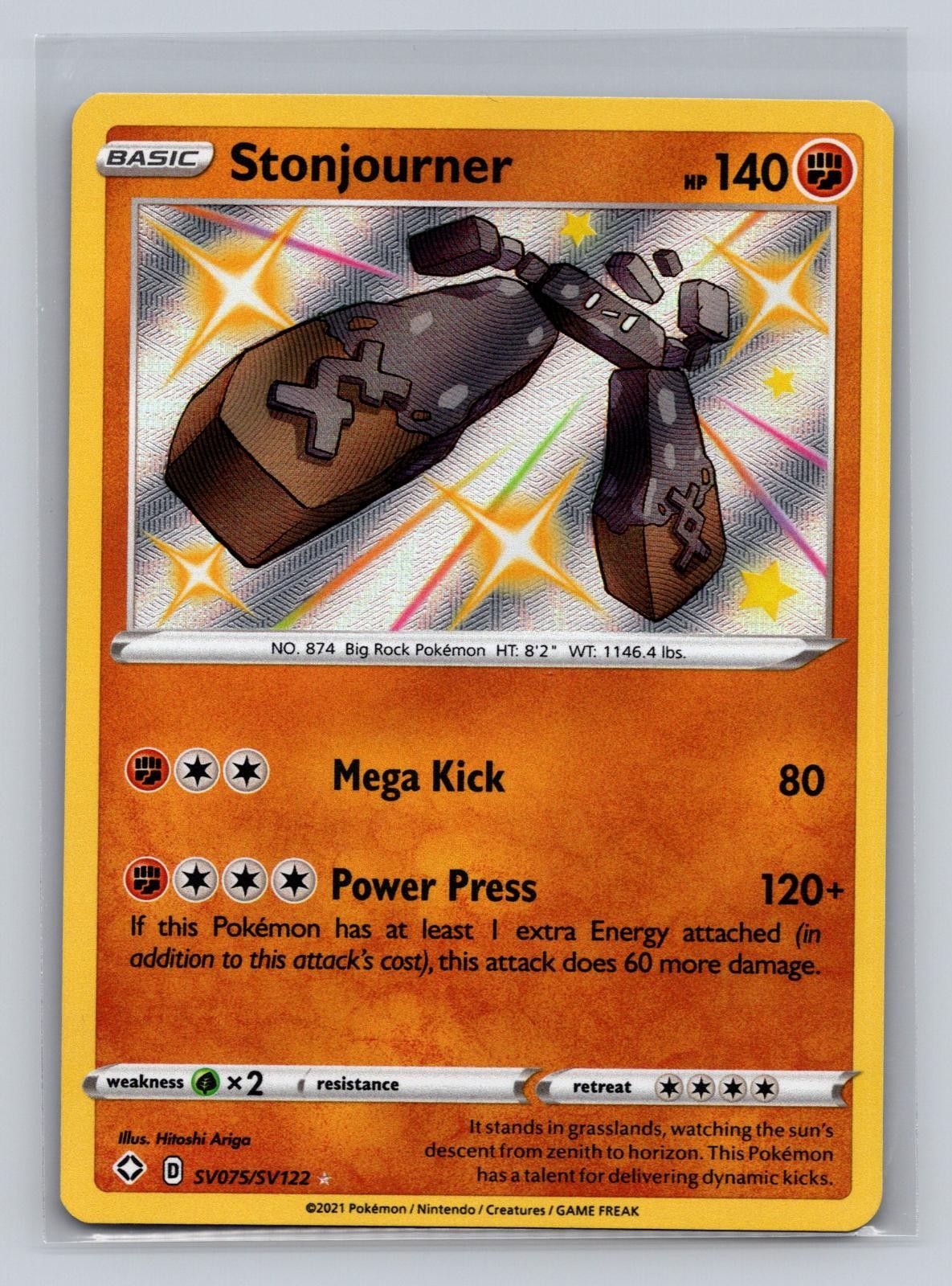 Stonjourner SV075/SV122 Shiny Rare Shining Fates Shiny Vault Pokemon Holo NM