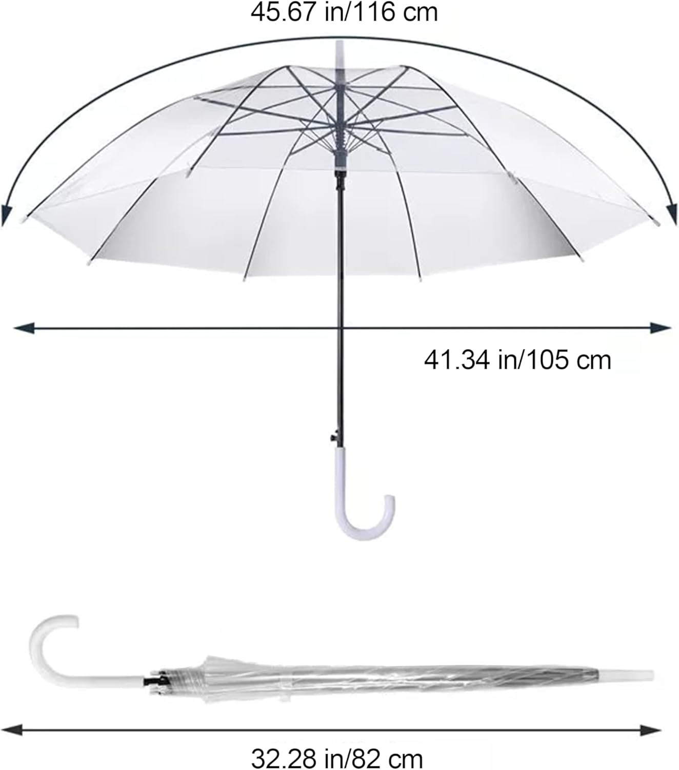 10 Pack Clear Wedding Umbrellas - Windproof, Waterproof, Auto Open/Close image 2