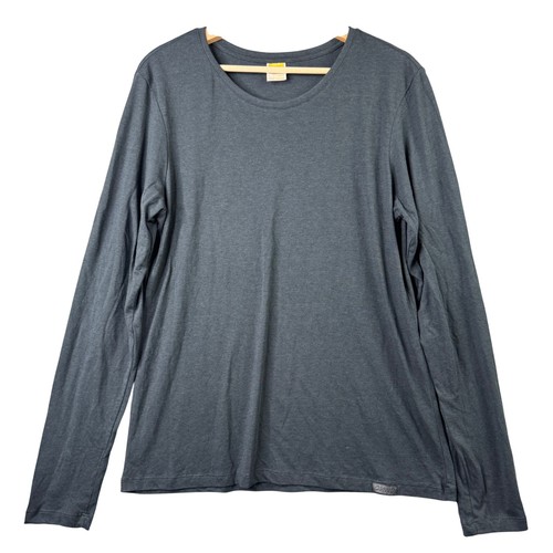 ONNO Womens Bamboo Long Sleeve T-Shirt Charcoal Gray Size L Sustainable Basic