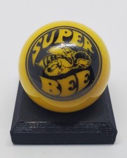 Super Bee Yellow Glass 1" Logo Marble w/ Colored Stand