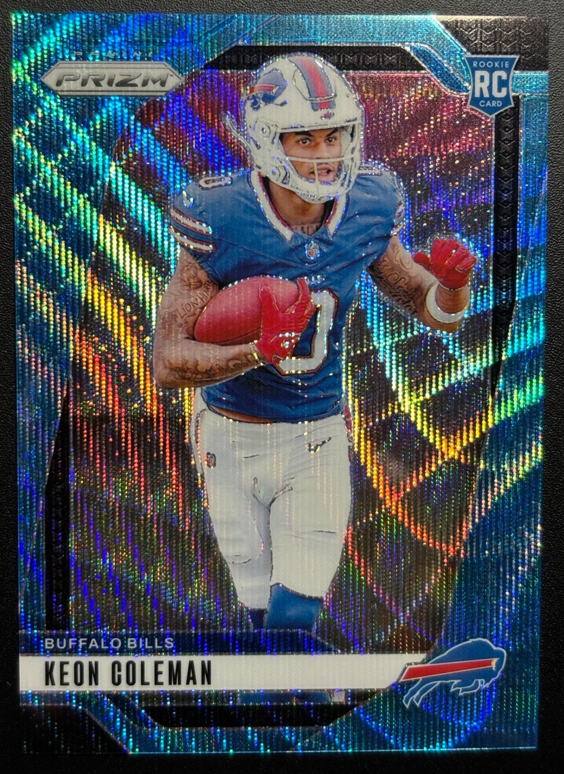 2024 PANINI PRIZM FOOTBALL KEON COLEMAN  ROOKIE BLUE WAVE BILLS RC /230 #362