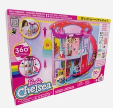 Barbie Chelsea Playhouse Transforming Dollhouse 12 Play Areas Furnished 20 "X19"