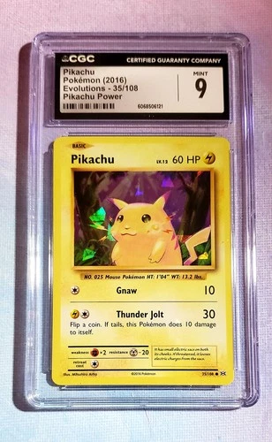 2016 Pokemon Evolutions Pikachu Cracked Ice Holo 35/108 CGC 9