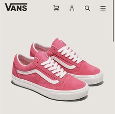 Vans Old Skool Pink White Skate Shoes SideStripe Lace Up Breathable VN000D7ZCHL