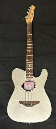 Fender Silver Metallic Telecoustic Acoustic Electric Guitar - Picture 8 of 12