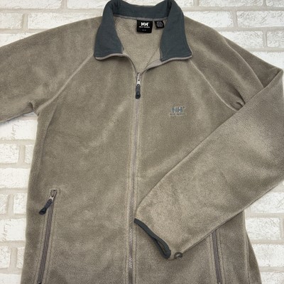 Helly Hansen Full Zip Fleece Lightweight Jacket Size Medium Brown Beige