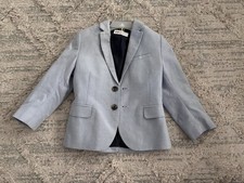 H M Boy Blazer 6 Blue Chambray Denim Button Lined Preppy Wedding Party