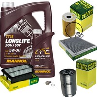 Mann Inspektionspaket 6L Mannol Longlife 504/507 5W-30 FüR KIA Carens IV