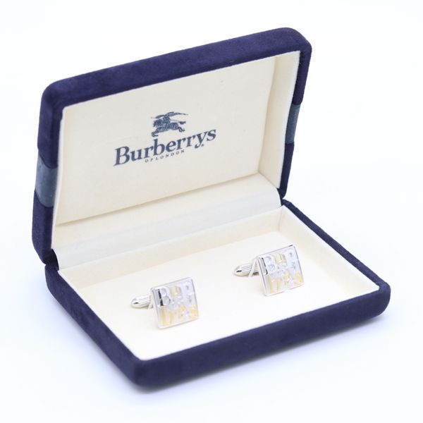 Authentic Burberry cufflinks, silver with box - image 1