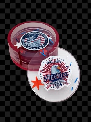 Handmade Resin Patriotic Memorial Day Coaster Set the four and holder July 4th
