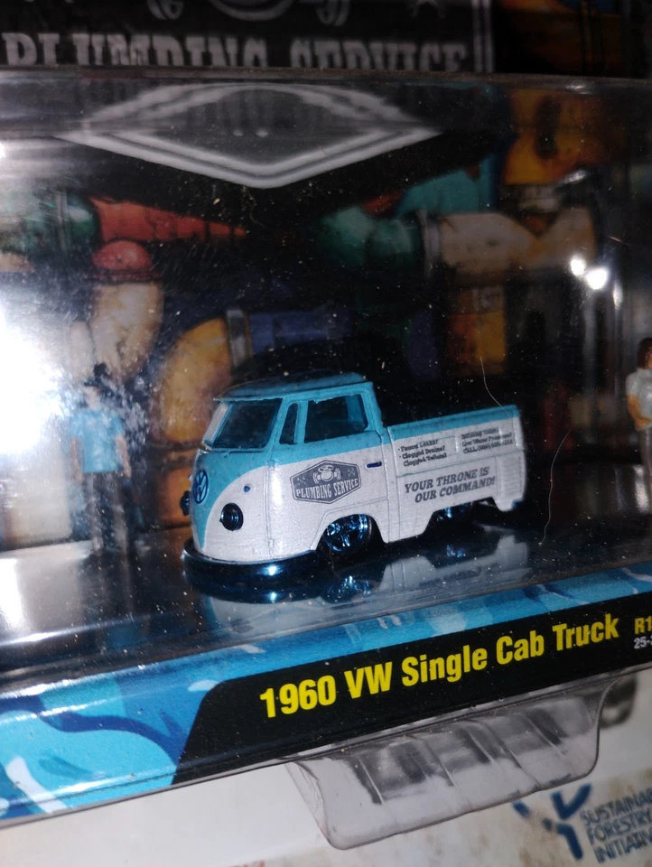 M2 Machines Servicio de Fontanería VW 1960 VW Camión de Cabina Única PIEZA DE PERSECUCIÓN Foto 2 de 4