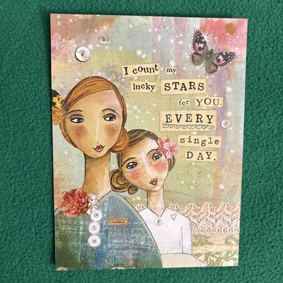 LIQUIDATING-Leanin  Tree Friendship Greeting Card  I Count My Lucky Stars  
