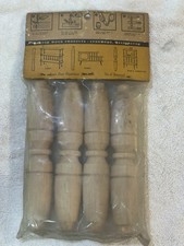 4 Vintage Wood 6” Spindles Table Furniture Shelf Dividers Spacers Bee Line NOS