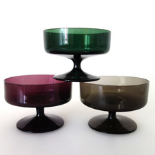 Ingrid Glas Mid Century Design 3 Likörgläser Likörschalen bunt Rauchglas 60er