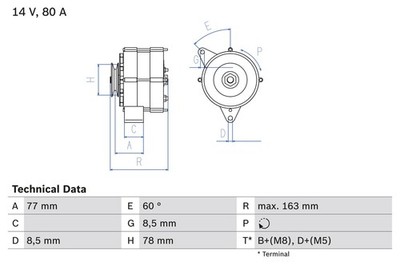 BOSCH Lichtmaschine Generator Lima 0 986 034 170 +40.72  Pfand 80A für E24 Z1
