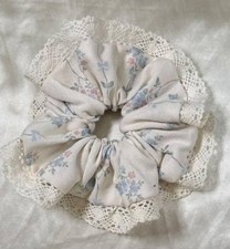 Handmade Floral Lace Hair Scrunchie with Delicate Pattern Design