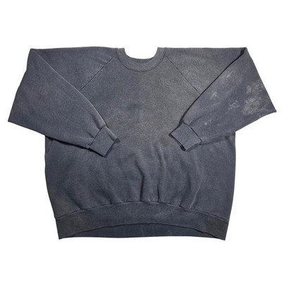 Tee Jays Vtg Raglan Sleeve Thrashed Sweatshirt Grunge Punk XXL Blank USA Made