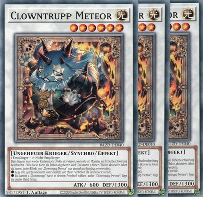 yugioh 3x Clowntrupp Meteor BLZD-DE040 COMMON DEUTSCH