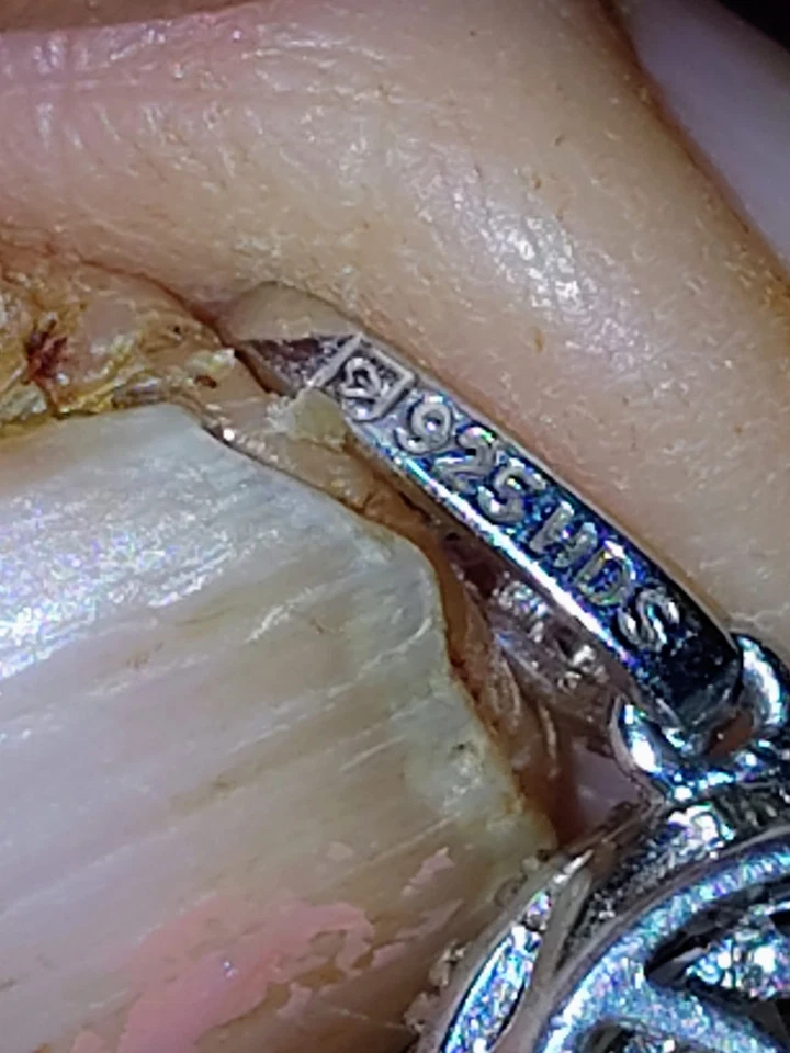 Collar con halo de ley 925 circonita cúbica colgante redondo filigrana - cadena 925 HDS brillante Foto 4 de 4